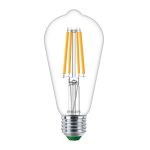 Philips MASTER LED Bulbo Ultra Efficient E27 Pera Chiara 4W 840lm - 827 Bianco Molto Caldo | Sostitutiva 60W