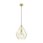 Eglo Luce Pendente Carlton Acciaio Oro | IP20 - Adatto per 1x E27 