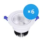 Confezione Multipack 6x Downlight LED Il Giro Inclinabile 15W 1200lm 60D - 930 Luce Calda -  | 135mm - Ritaglio 110mm - UGR 